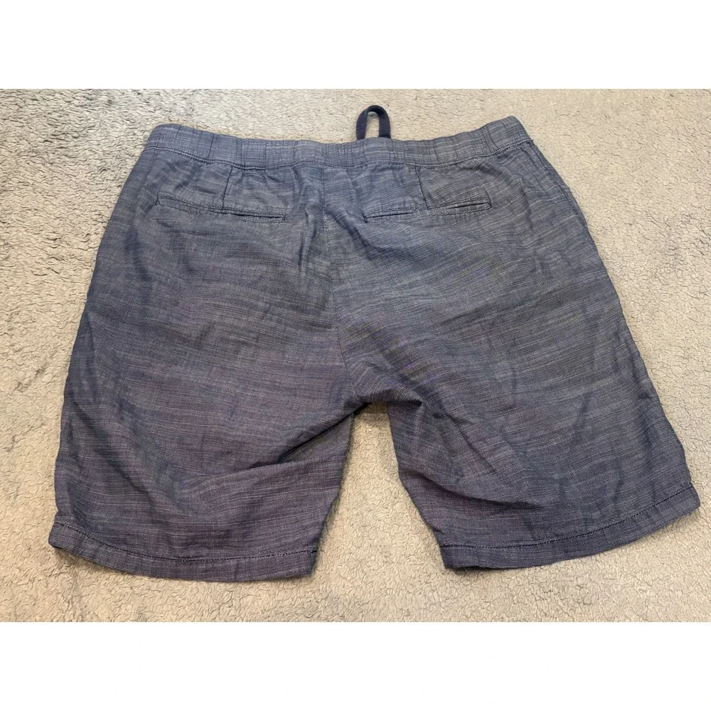 Express Mens Blue Cotton Elastic Waist Drawstring Casual Shorts Size Large